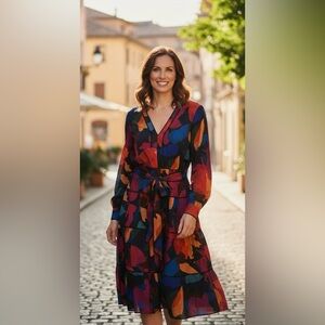 Hutch Brand - Colorful Geometric Print Dress size small or medium